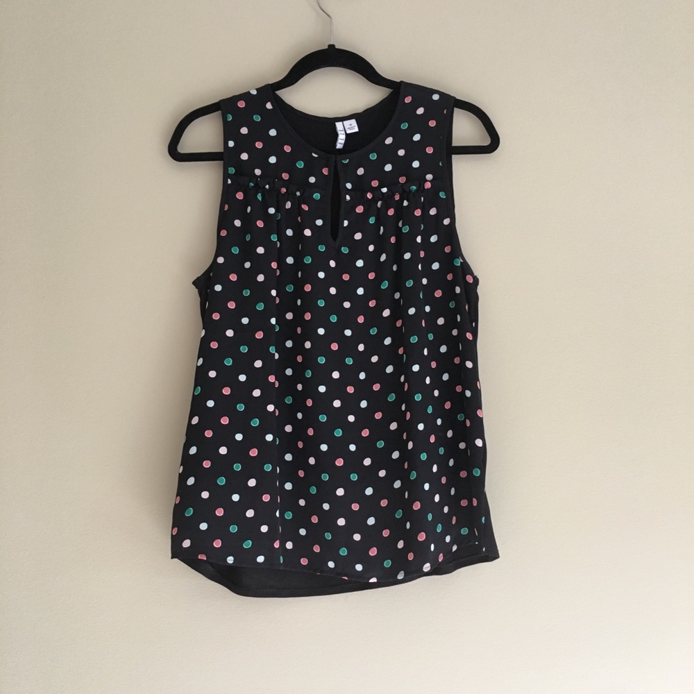 •elle black polka dot shirt•